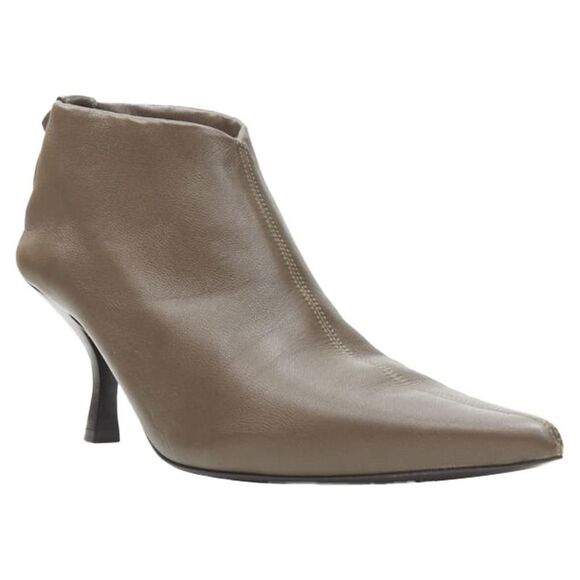 Pre Loved The Row Vintage Leather Pointed Toe Ankle Boots Women grey | grey - Picture 2 of 6